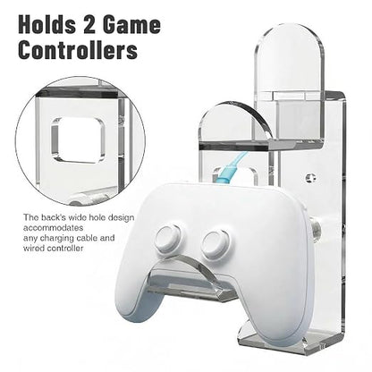 NiHome Clear Acrylic Game Controller Wall Hanger Stand, Dual Gamepad Controller - Image 2