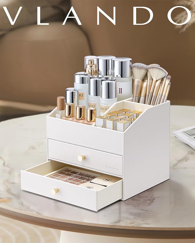 Vlando Makeup Organizer for Vanity, Large Capacity Countertop Organizer - Image 9