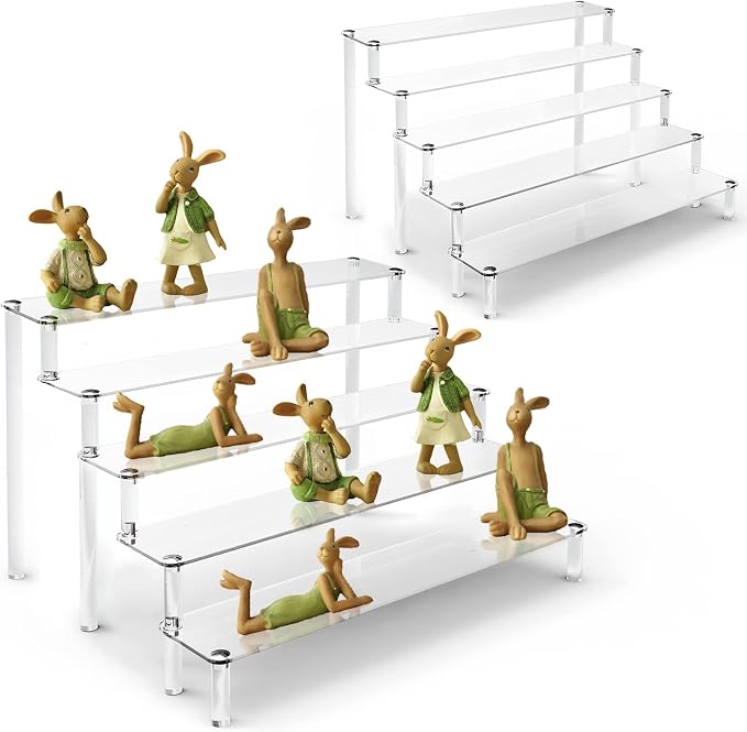 ULENDIS 2 Pack 5 Tier Acrylic Display Risers Stand Shelf, Acrylic Dessert Stands by ULENDIS