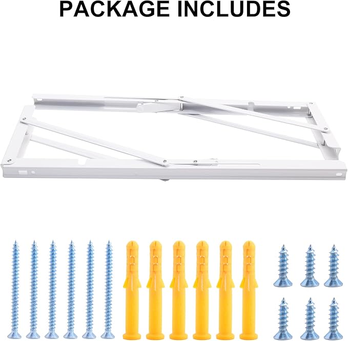 YUMORE White Folding Shelf Brackets, 20 Inch Heavy Duty L Bracket, DIY - Image 5