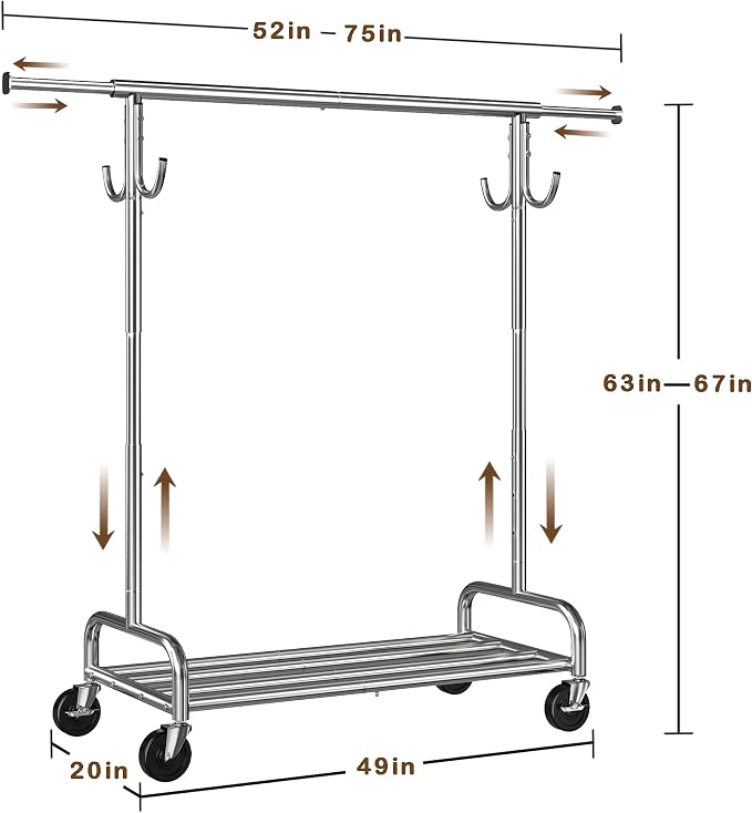 GRANNY SAYS Heavy Duty Clothes Rack 75" Wide Clothing Rack - Image 6