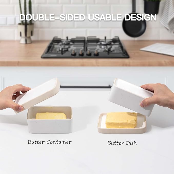 Ceramic Butter Dish with Lid，Large Butter Dish - Image 3