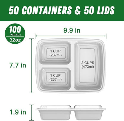 50 Pack 32 oz Meal Prep Containers Reusable - Image 2