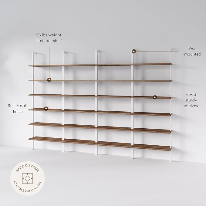 Nathan James Theo 6-Shelf Tall Bookcase, Wall Mount Bookshelf - Image 2