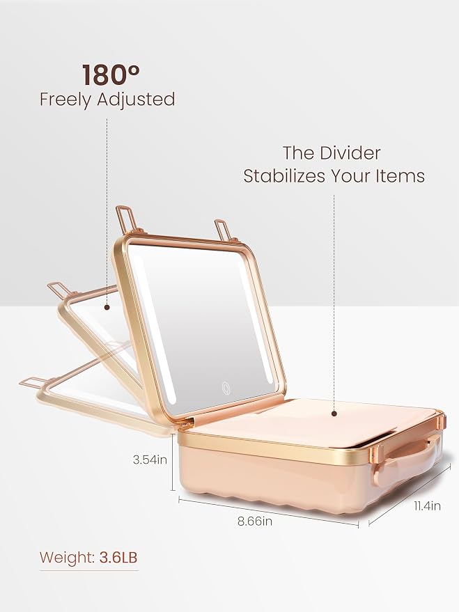 ROWNYEON Light Up Travel Makeup Case - Image 6