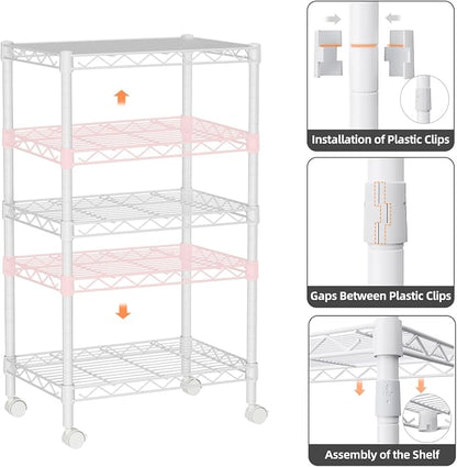Golpart Small Shelves Storage Wire Metal Adjustable Shelf Unit - Image 8