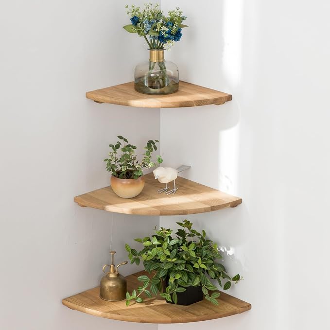 Corner Shelves, Floating Corner Shelf, Round End by Coamily