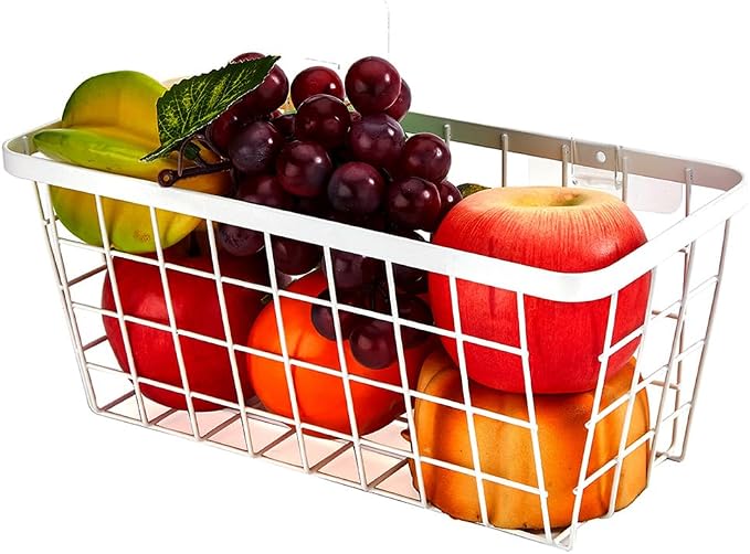 2 Set LeleCAT Hanging Wall Basket Organizer, Over the Cabinet Door Adhesive - Image 6