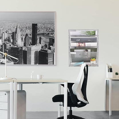 EASEPRES Desk File Organizer Mesh 6-Tier, Hanging Wall Mount Document - Image 4