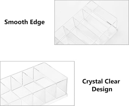 Acrylic Makeup Brush Organizers, 3 Pack 8 Section 8 Compartments Transparent - Image 4