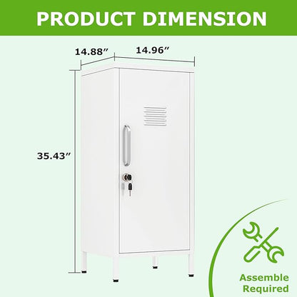 PAOFIN 35" Metal Storage Locker, Lockable Employees Metal Locker - Image 3