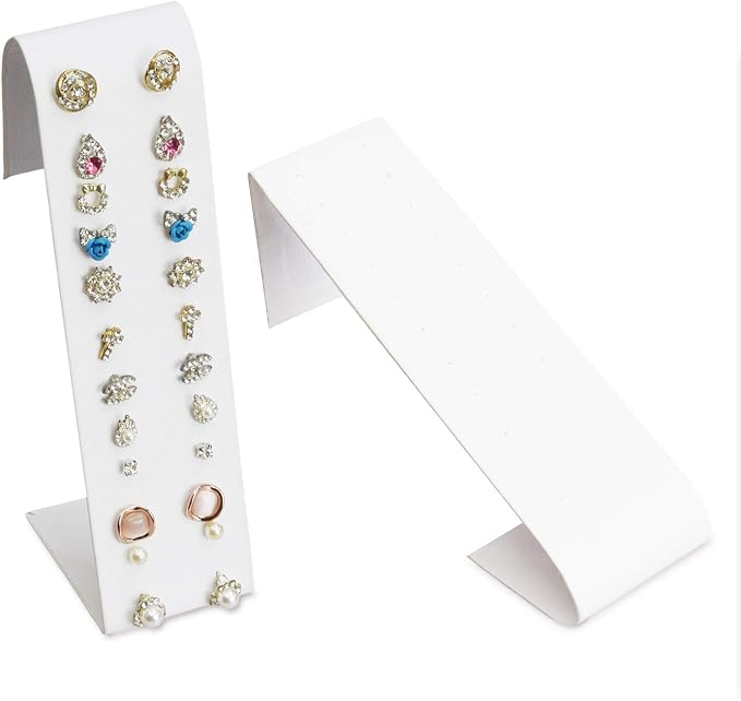 MOOCA Premium White Leatherette Adjustable Earring Display Stand Showcase - Image 3