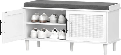 Akxomel Rattan Shoe Storage Bench - Image 8