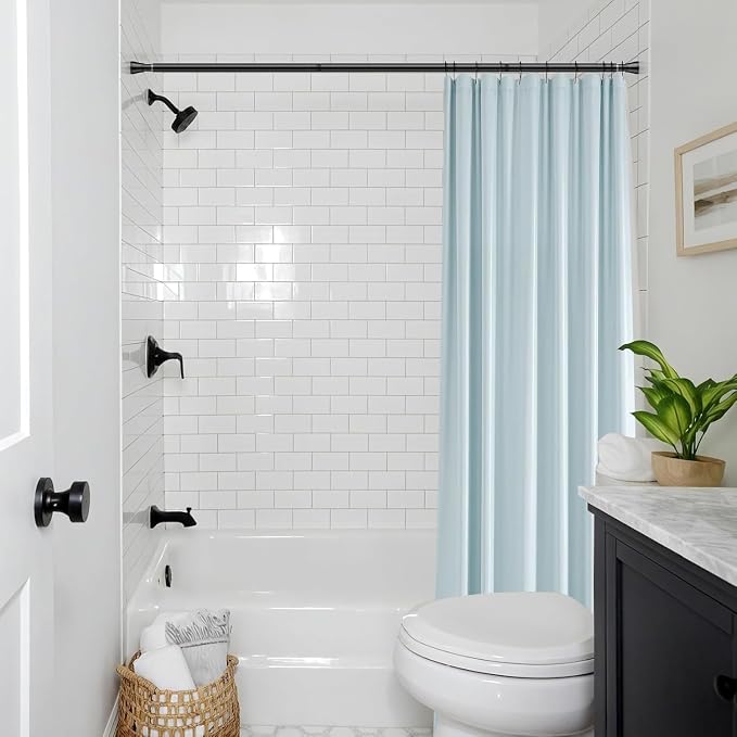 2 Pack Black Shower Curtain Rod 45 to 77 Inch, Shower Rods - Image 6