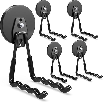 3-H Magnetic Wave Hooks Heavy Duty 4 Pack, Large Magnet Garage Hooks Heavy Duty by 3-H