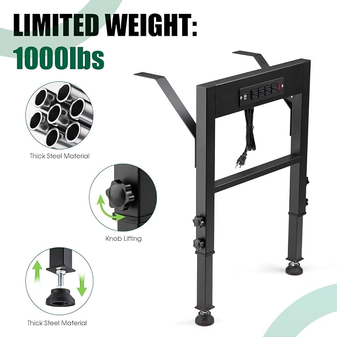 OLBRUS 19.6-Inch Depth Workbench Frame, Height Adjustable 28.5" to 33.8" - Image 5