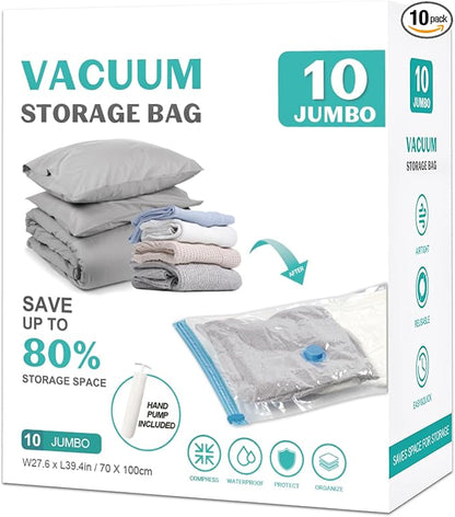 10 Pack Jumbo Space Saver Vacuum Storage Bags Seal Bags by ZOESTORAGE