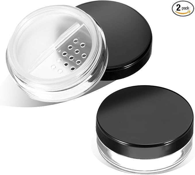 2pcs 10ml/0.34oz Plastic Empty Travel Small Loose Powder Compact Refillable by Unknown