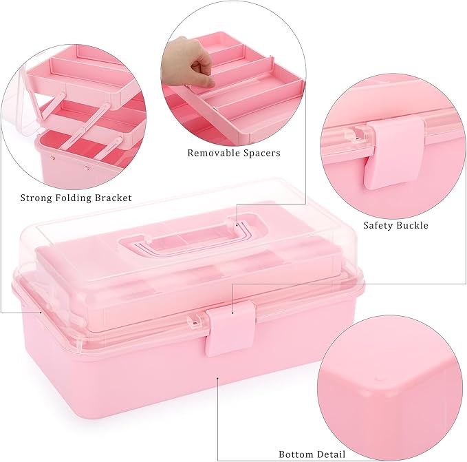 BTSKY 3-Layer Plastic Dividing Storage Box Craft Organizer and Storage - Image 5