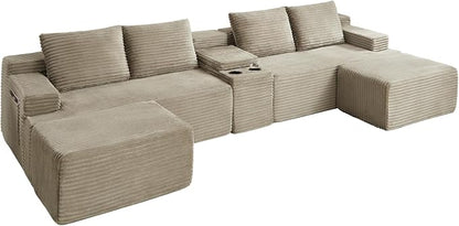 GNIXUU 140.6" Oversized U Shaped Boneless Sectional Couches - Image 9
