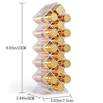 Lipstick Holder Organizer 16 Spaces Acrylic Stackable Fish Shape Lipstick Tower - Image 2