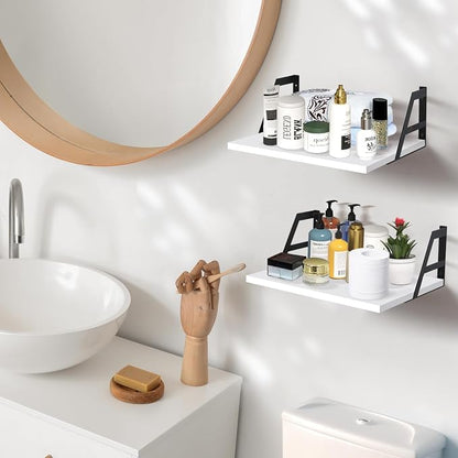 Tectocker-DOU 2 Pc Deep Floating Shelves ; Wall Mounted Hanging Shelves - Image 4