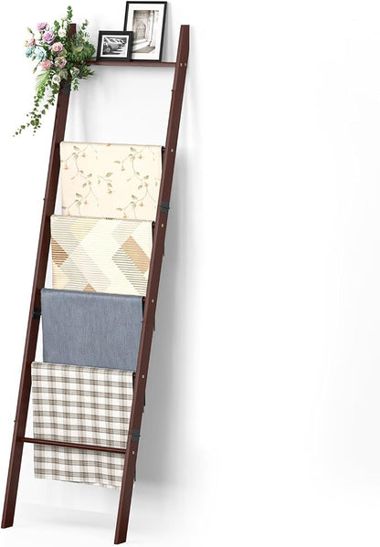 BAMBANG 6-Tier Blanket Ladder for Living Room, Blanket Quilt Ladder Rack Rustic - Image 9