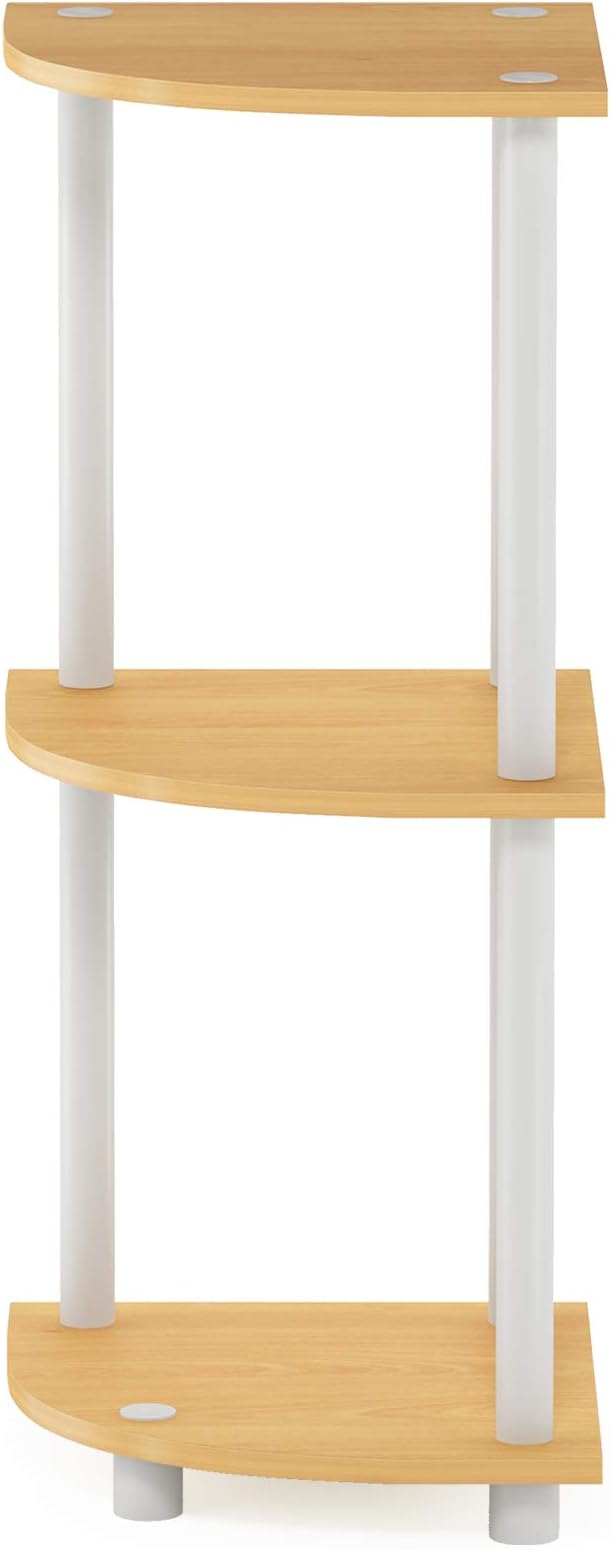 Furinno TURN-N-TUBE Corner Shelf, 3-Tier Corner Bookshelf, Display Storage - Image 7
