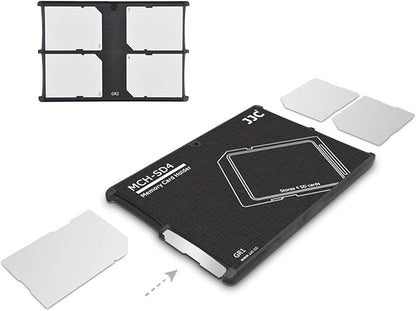 4-Slot SD Card Holder Case, Slim Ultra-Thin SDHC SDXC Memory Card Organizer by JJC