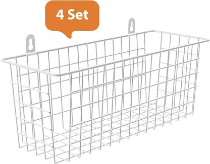 MaraFansie Wire Basket 4-Pack Hanging Wall Organizer Cabinet Storage Basket - Image 7