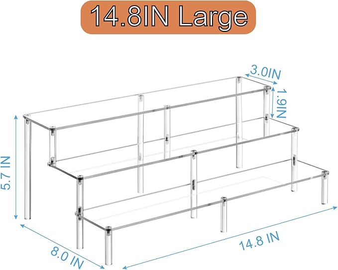 HENABLE 14.8 IN Large Acrylic Perfume Organizer Stand, Funko POP, Dessert - Image 5