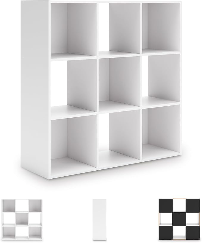 Signature Design by Ashley Onita Modern 3-Tier Floor Standing 9 Cube Organizer - Image 6