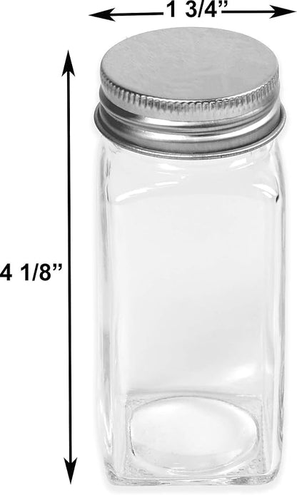 Simple Houseware Spice Jars 4-oz Square Glass Bottles, 24 Pack | 4 Ounce - Image 4