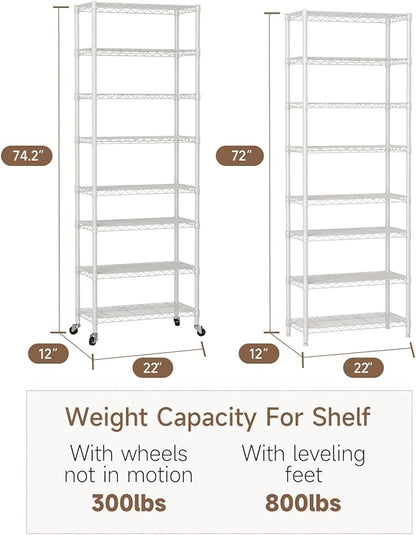 Golpart Shelves Storage Shelf Wire Closet Bathroom Organizers Metal Pantry | 8 - Image 3
