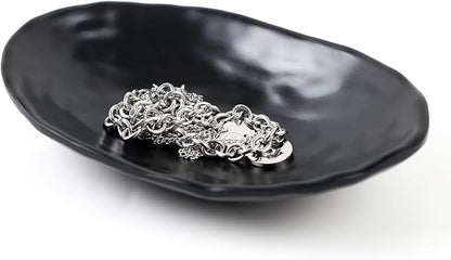 Black Dish Tray Trinket Ring Holder Bowl Key Bowl 7.60 Inch Oval | - Image 4