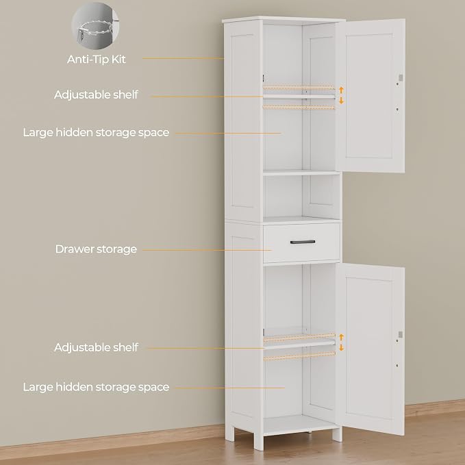 Homhedy 67" H Tall Bathroom Storage Cabinet - Image 5