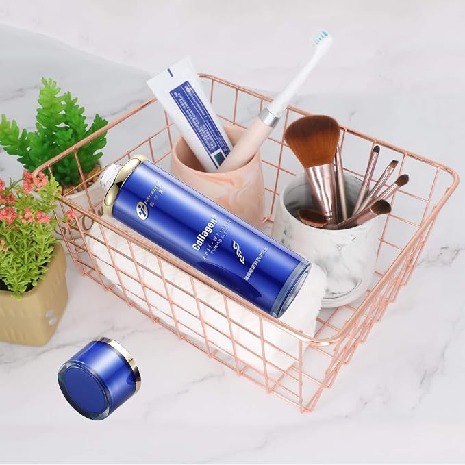 4 Pack Wire Baskets for Pantry Metal Wire Freezer Organizer Bins - Image 4