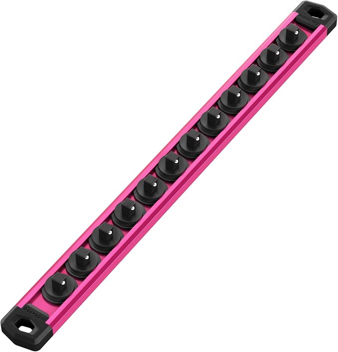 WORKPRO Magnetic Socket Organizer, 1/4-Inch Drive Aluminum Alloy Socket Rail by WORKPRO
