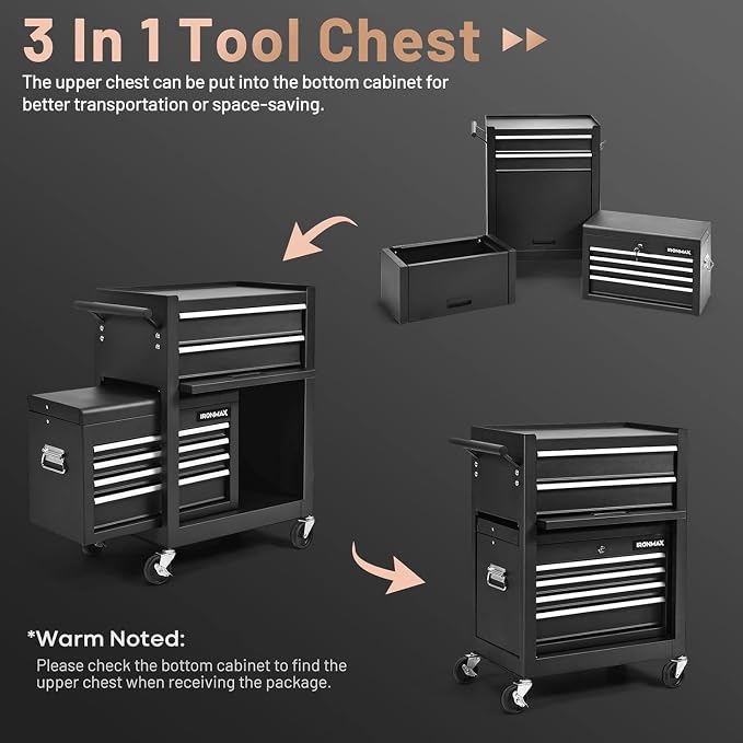 Goplus 6 Drawers Tool Chest, Rolling Metal Tool Box - Image 3