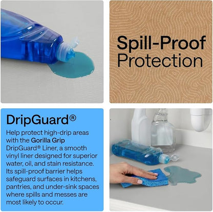 GORILLA GRIP DripGuard Shelf Liner, Non-Adhesive Drawer and Kitchen Cabinet - Image 3