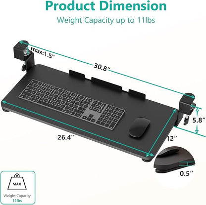 WALI Keyboard Tray Under Desk, Pull-Out Keyboard & Mouse Tray - Image 2