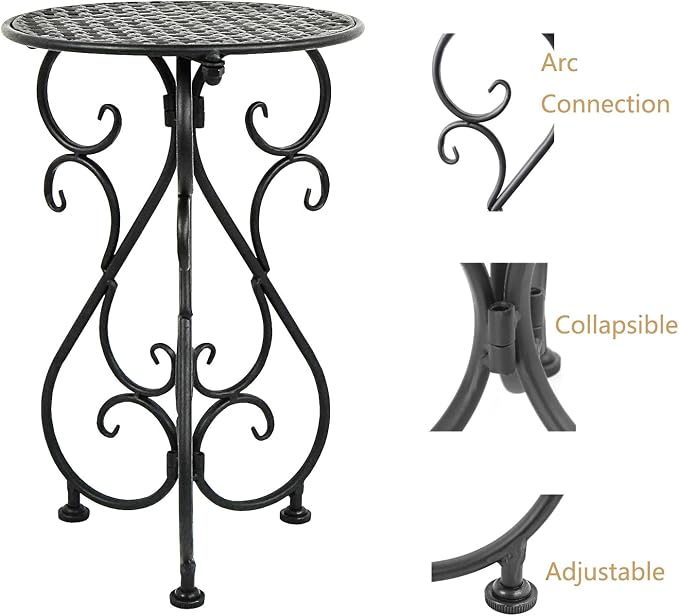 NAKUPE Plant Stand Indoor & Outdoor Flower Pot Stand 17" Tall Metal Plant Table - Image 5