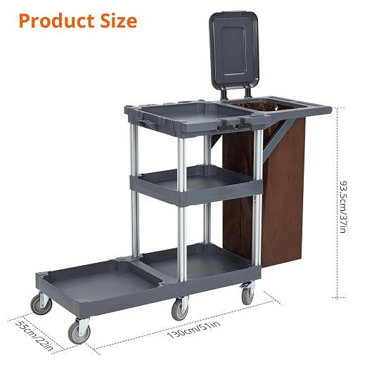 Commercial Janitorial Cleaning Cart on Wheels - Image 2