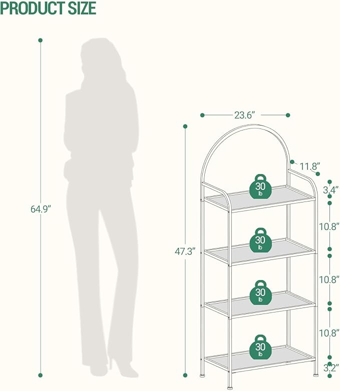 Hzuaneri Bookcase Bookshelf, Tempered Glass Bookshelves | Slim Shelving Unit - Image 2