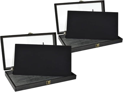 MOOCA 2 Pcs Wooden Jewelry Display Case, Pocket Knife Display Case by Mooca