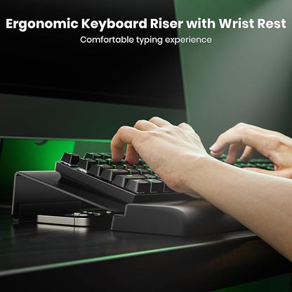 Compact Keyboard Stand w/Silicone Wrist Rest & 3-Level Height Adjustment - Image 2