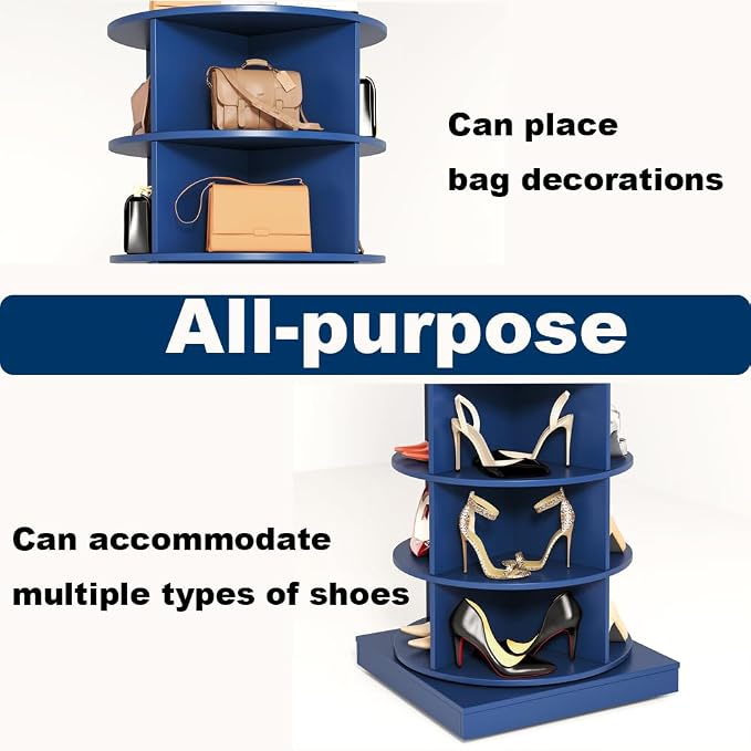 HomVent Rotating Shoe Rack, 7-Tier Spinning Shoe Rack Tower | 360° Revolving - Image 6