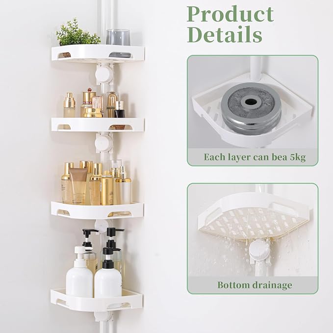 akinbas Tension Pole Shower Caddy Organizer - Image 7