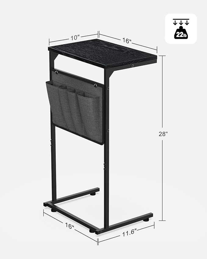 Vantic C Shaped End Table, Small Side Table - Image 2