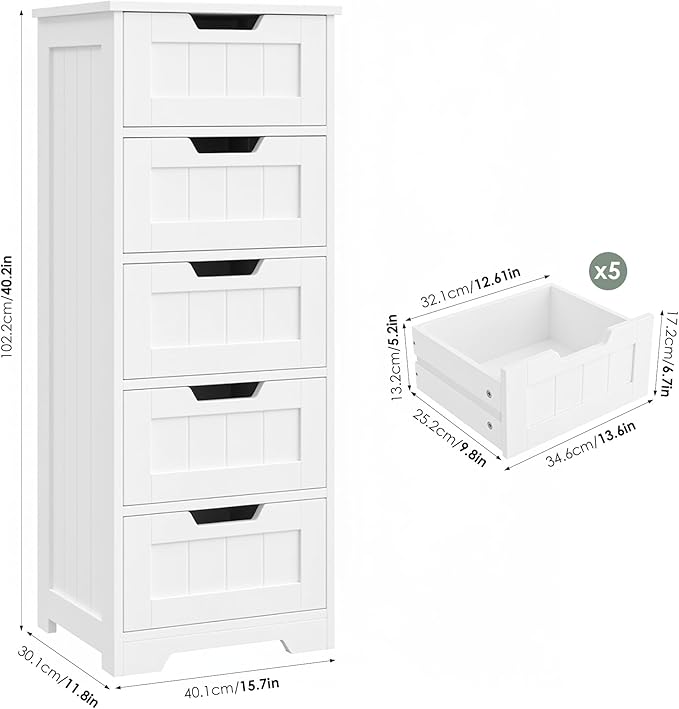 FOTOSOK Bathroom Cabinet, Bathroom Storage Cabinet - Image 3